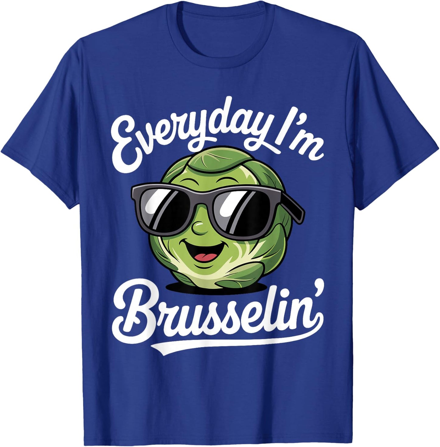 Funny Brussels Sprout Art Women Kids Vegetable Lover T-Shirt - T-Shirt | Royal