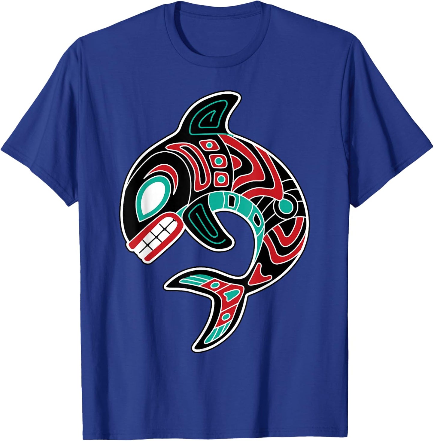 Orca Northwest American Indian Totem Killer Whale T-Shirt - T-Shirt | Royal