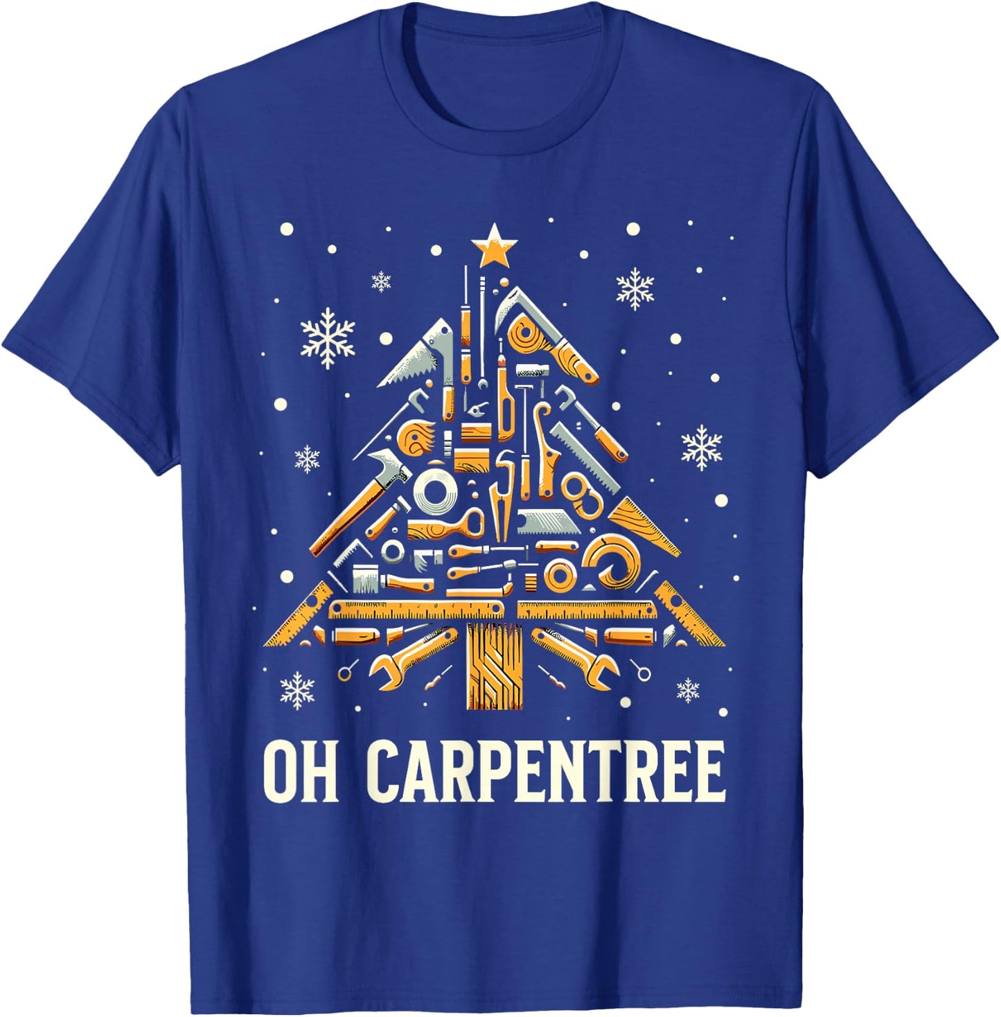 Funny Woodworker Carpenter Funny Christmas Woodworking T-Shirt - T-Shirt | Royal