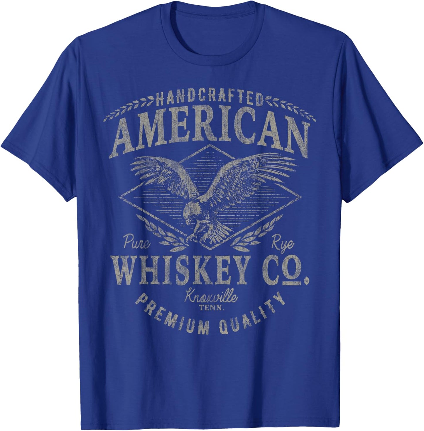 Handcrafted American Whiskey Eagle Vintage T-Shirt - T-Shirt | Royal