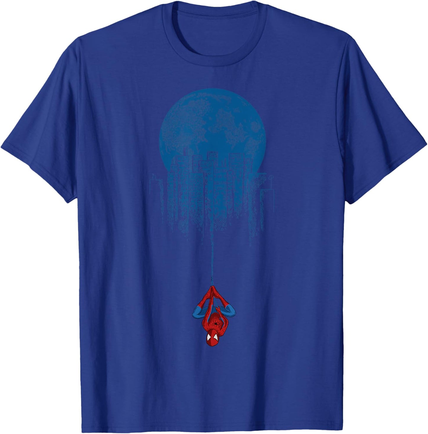 Marvel Spider-Man Blue Steel Moon Hang Graphic T-Shirt - T-Shirt | Royal