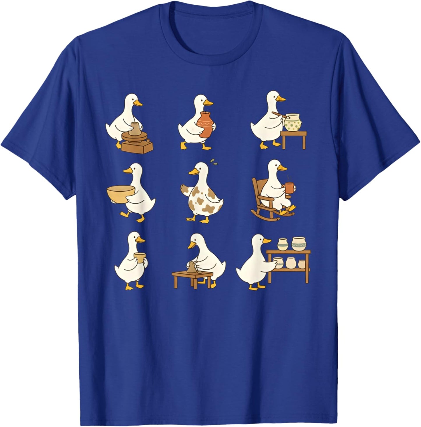 Cute Goose Pottery Ceramic Artist Wheel Throwing Clay Lovers T-Shirt - T-Shirt | Royal