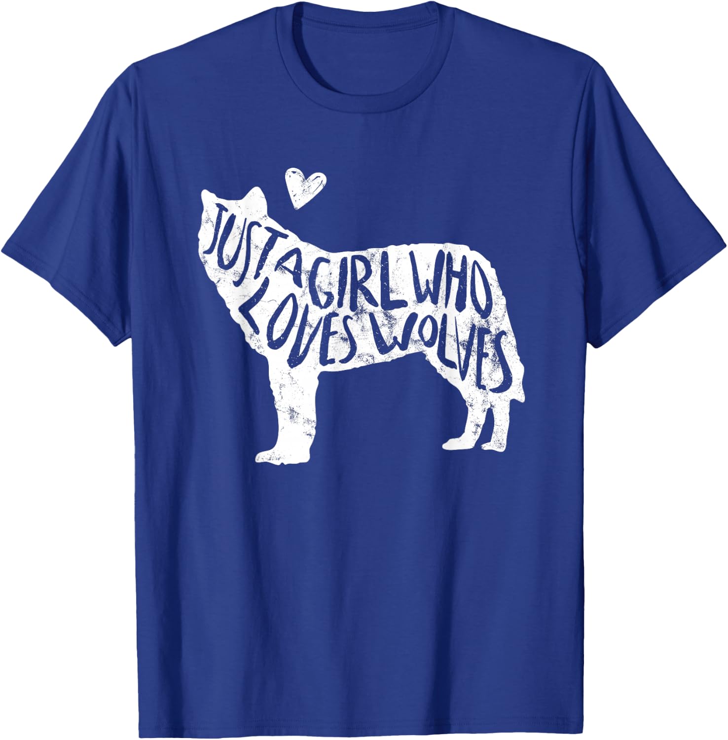 Just A Girl Who Loves Wolves Cute Wolf Silhouette Women T-Shirt - T-Shirt | Royal