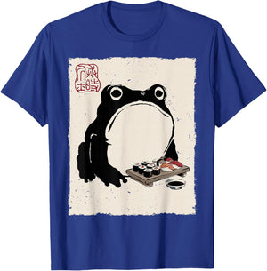 Grumpy Frog Funny Sushi Anime Japanese T-Shirt - T-Shirt | Royal