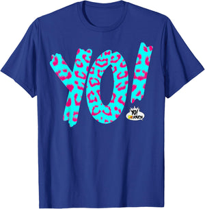 Yo! MTV Raps Neon Leopard Print Logo T-Shirt - T-Shirt | Royal
