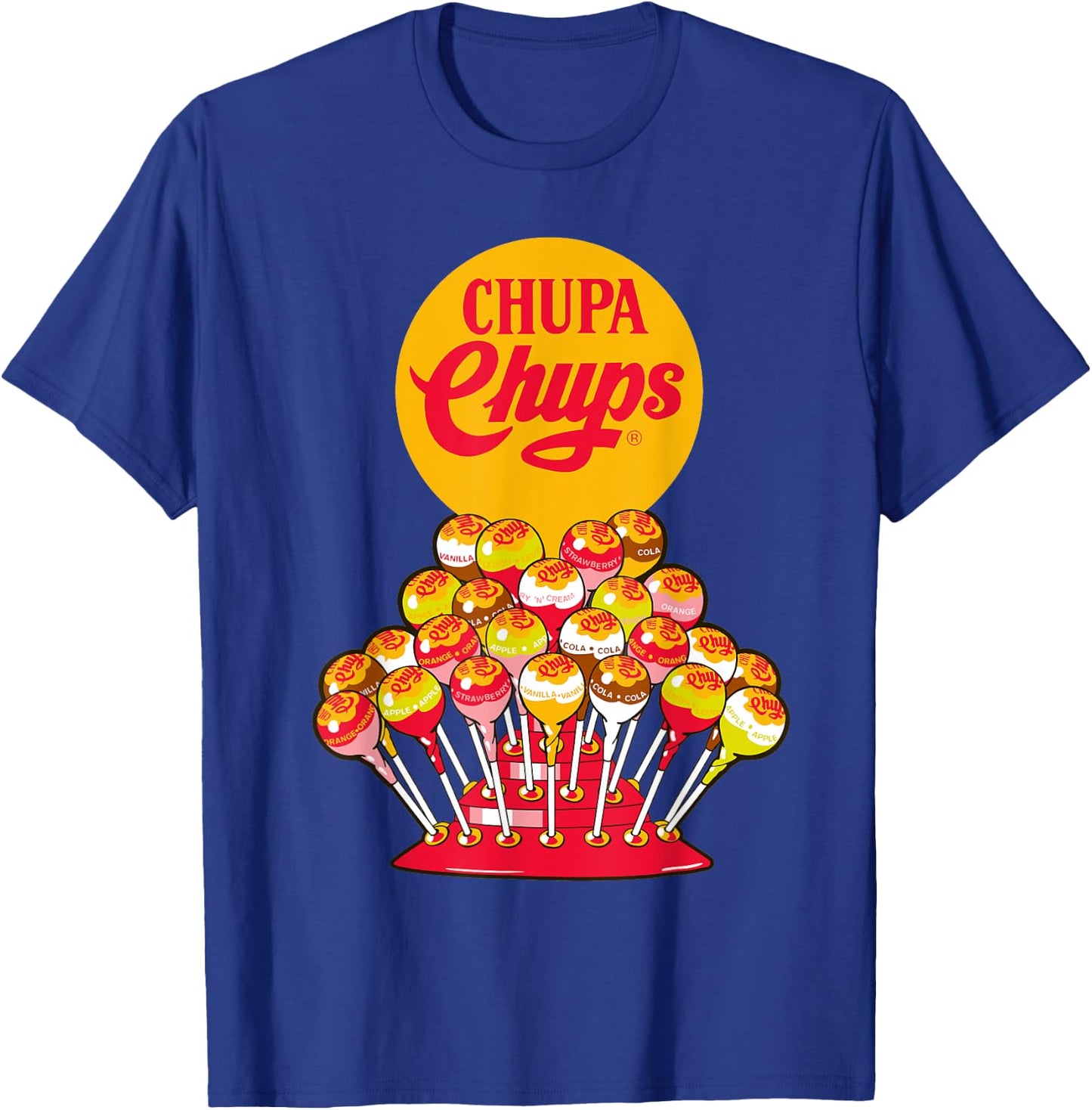 CHUPA CHUPS Retro Candy Brand - Men's Adult Black Short Sleeve Classic Fit Small T-Shirt - T-Shirt | Royal
