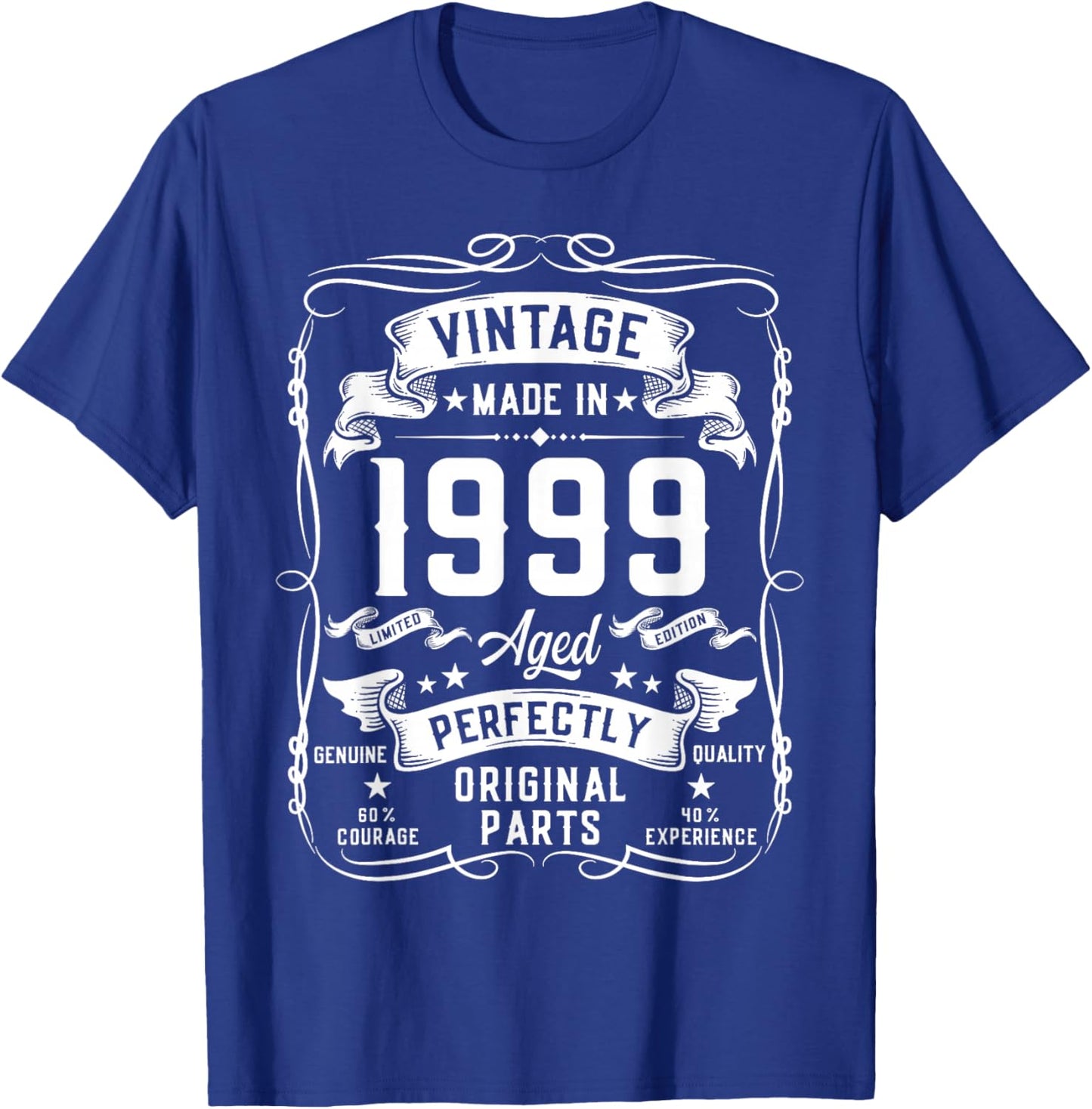 Vintage 1999 27yr 27th Birthday Gifts 27 Years Old T-Shirt - T-Shirt | Royal
