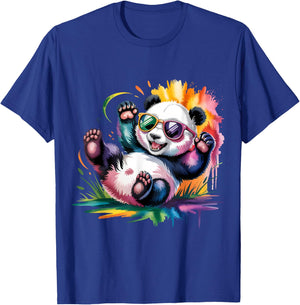 Panda with Sunglasses Motif Wildlife Panda Bear Animal Lover T-Shirt - T-Shirt | Royal