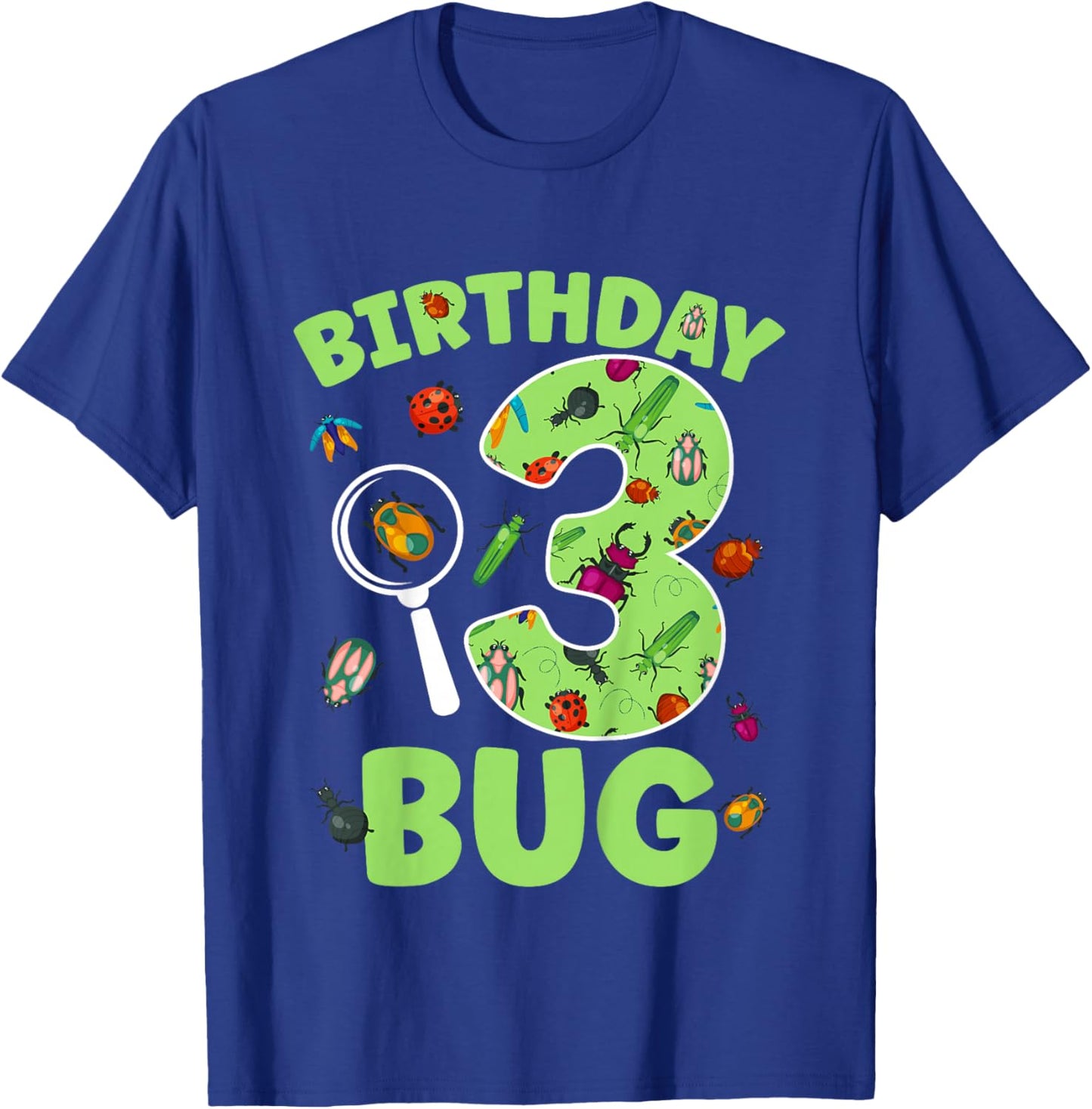 3rd Bug Birthday Party 3 Year Old Bugs Birthday T-Shirt - T-Shirt | Royal
