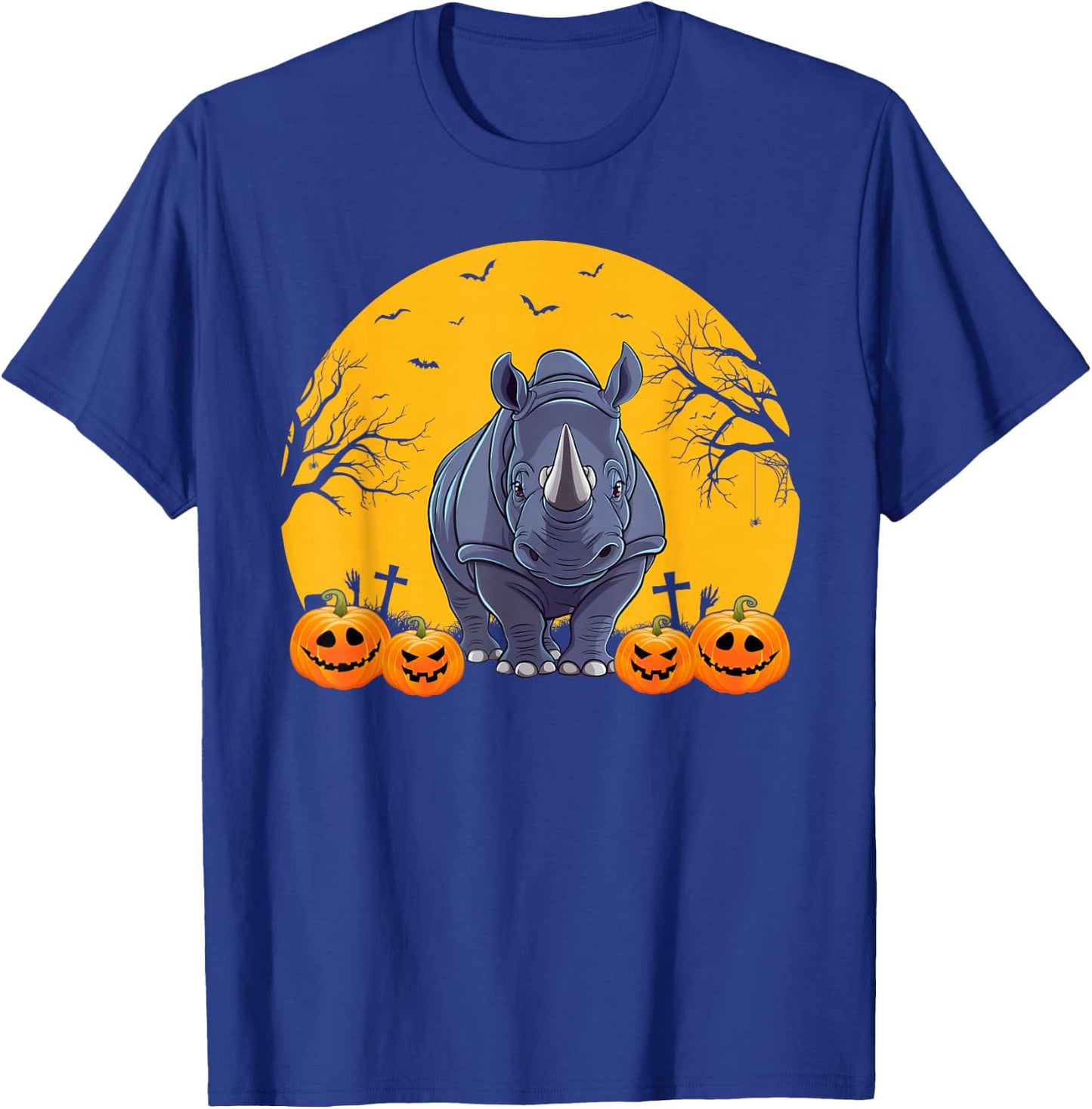 Rhino Lovers Men Women Kids Matching Halloween Costume T-Shirt - T-Shirt | Royal