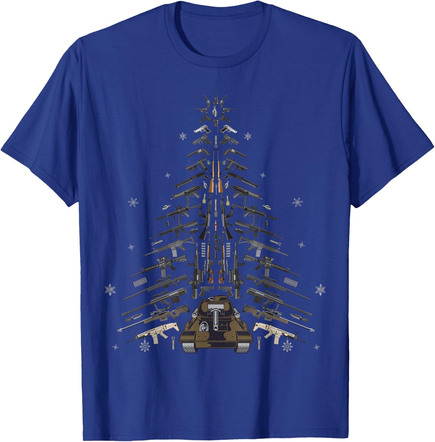 Great Handgun Assault Rifle M4 AR15 Christmas Guns Tree gift T-Shirt - T-Shirt | Royal