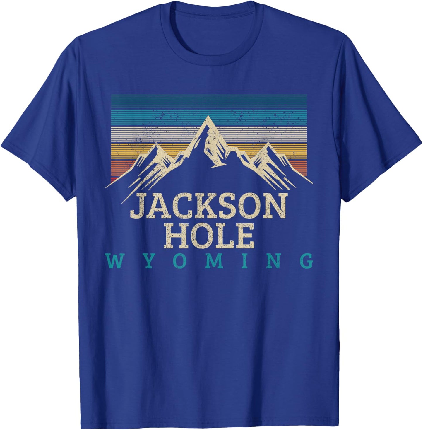 Jackson Hole Wyoming Vintage Mountains Nature Souvenir Gift T-Shirt - T-Shirt | Royal