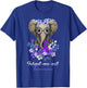 Forget me not Alzheimer's Awareness Elephant Flower T-Shirt - T-Shirt | Royal