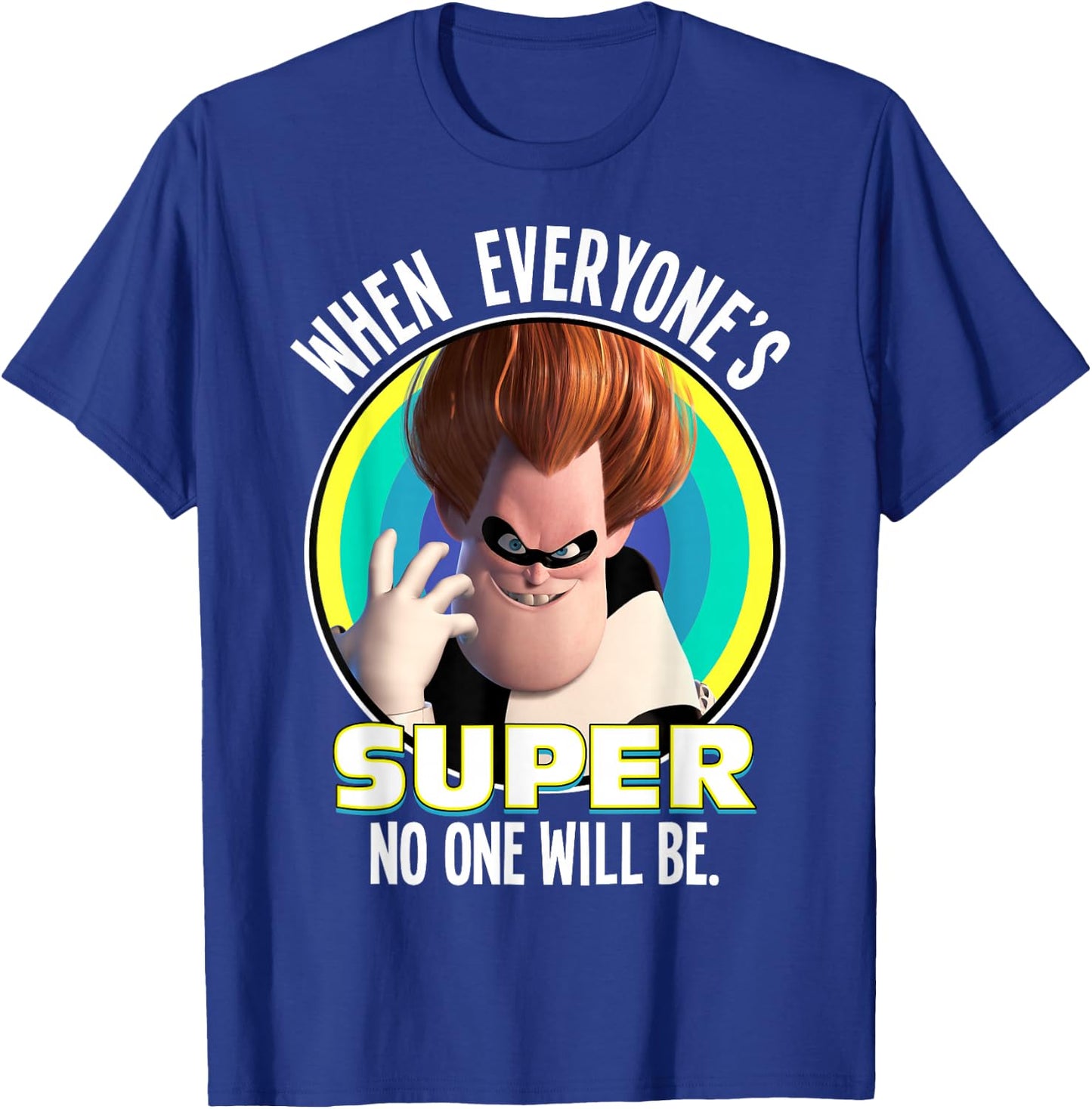 Disney Pixar The Incredibles Syndrome Super Retro Portrait T-Shirt - T-Shirt | Royal