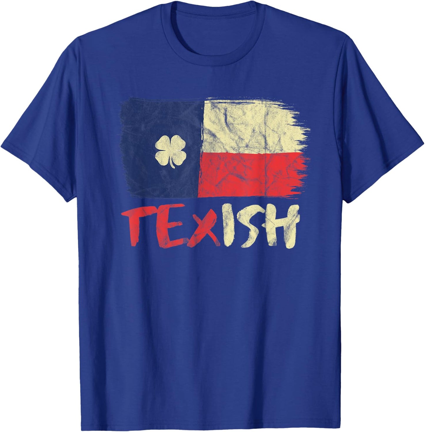 Texish Texas Flag Irish Pride Shamrock St Patricks T-Shirt - T-Shirt | Royal