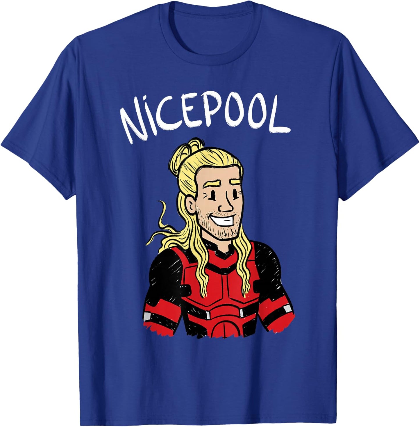 Marvel Deadpool & Wolverine Deadpool Corps Nicepool Doodle T-Shirt - T-Shirt | Royal
