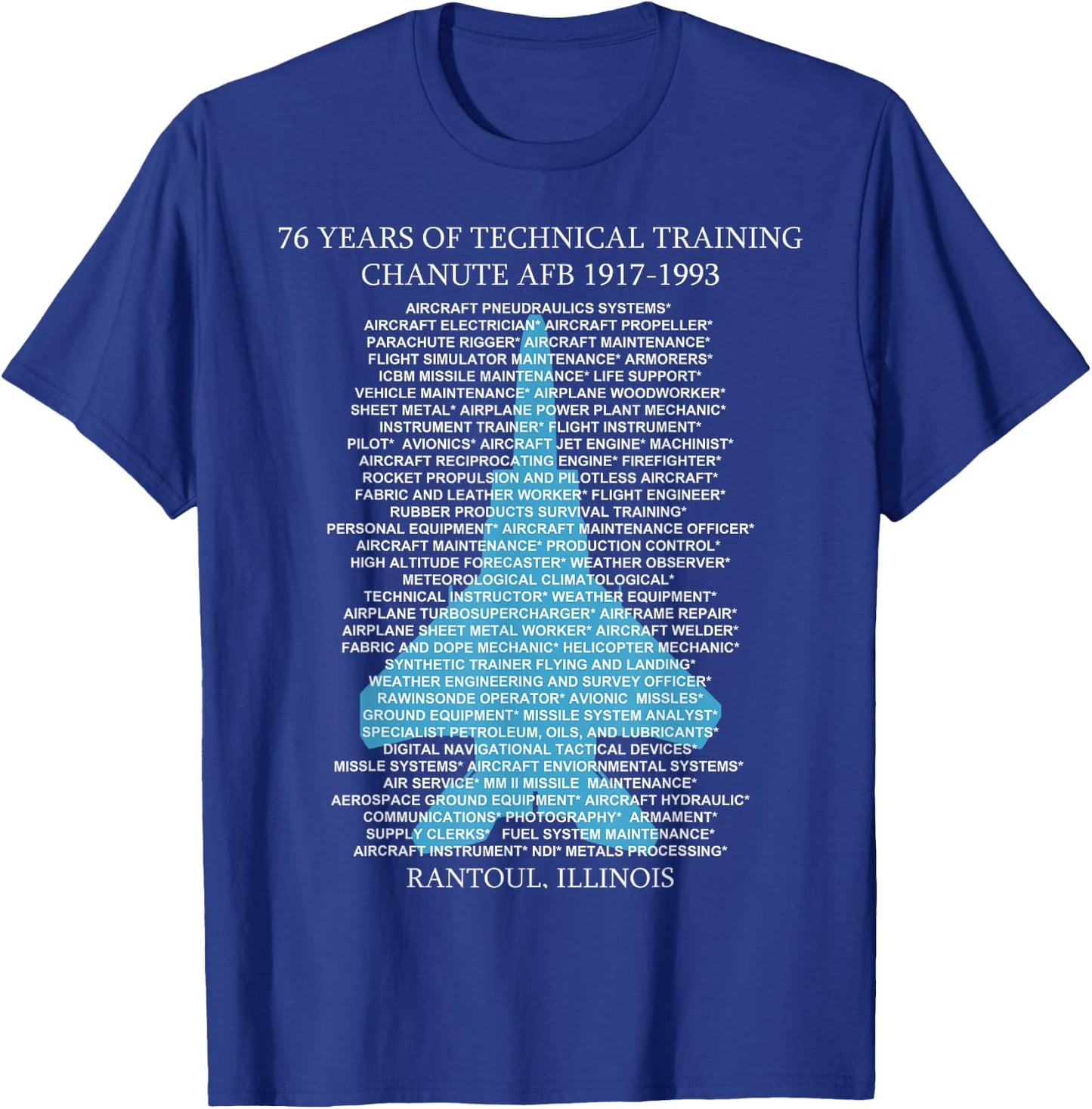 Chanute AFB F-15 EagleT-Shirt Rantoul, Illinois T-Shirt - T-Shirt | Royal
