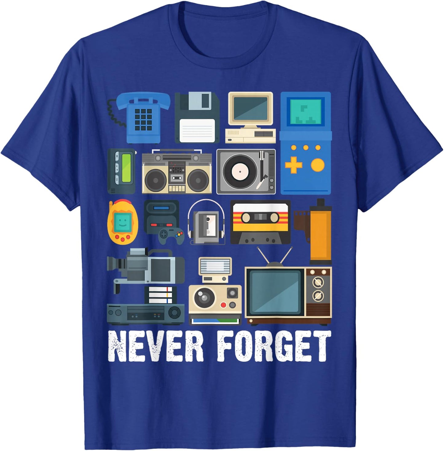 Retro Vintage Style 90's Technology Old Gadgets Lover T-Shirt - T-Shirt | Royal