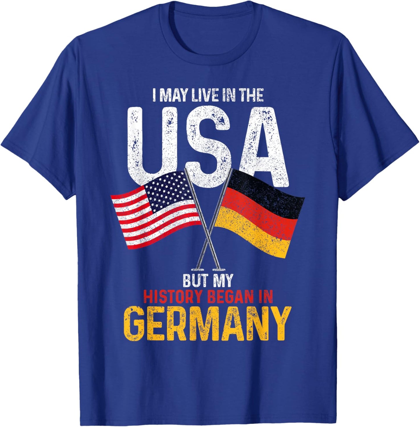 German American My History Began In Germany Pride Vintage T-Shirt - T-Shirt | Royal