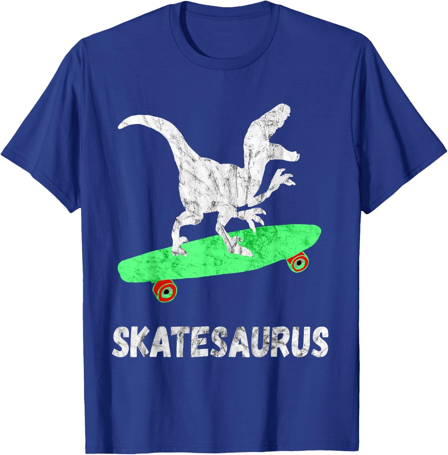 Skateboard Dinosaur Skateboarding T-Rex Funny Skateboarder T-Shirt - T-Shirt | Royal