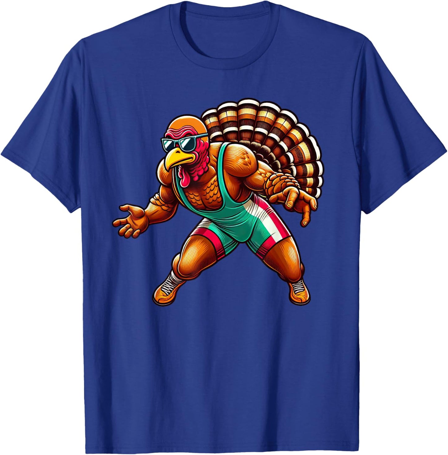Funny Turkey Wrestle Thanksgiving Wrestling Kids T-Shirt - T-Shirt | Royal