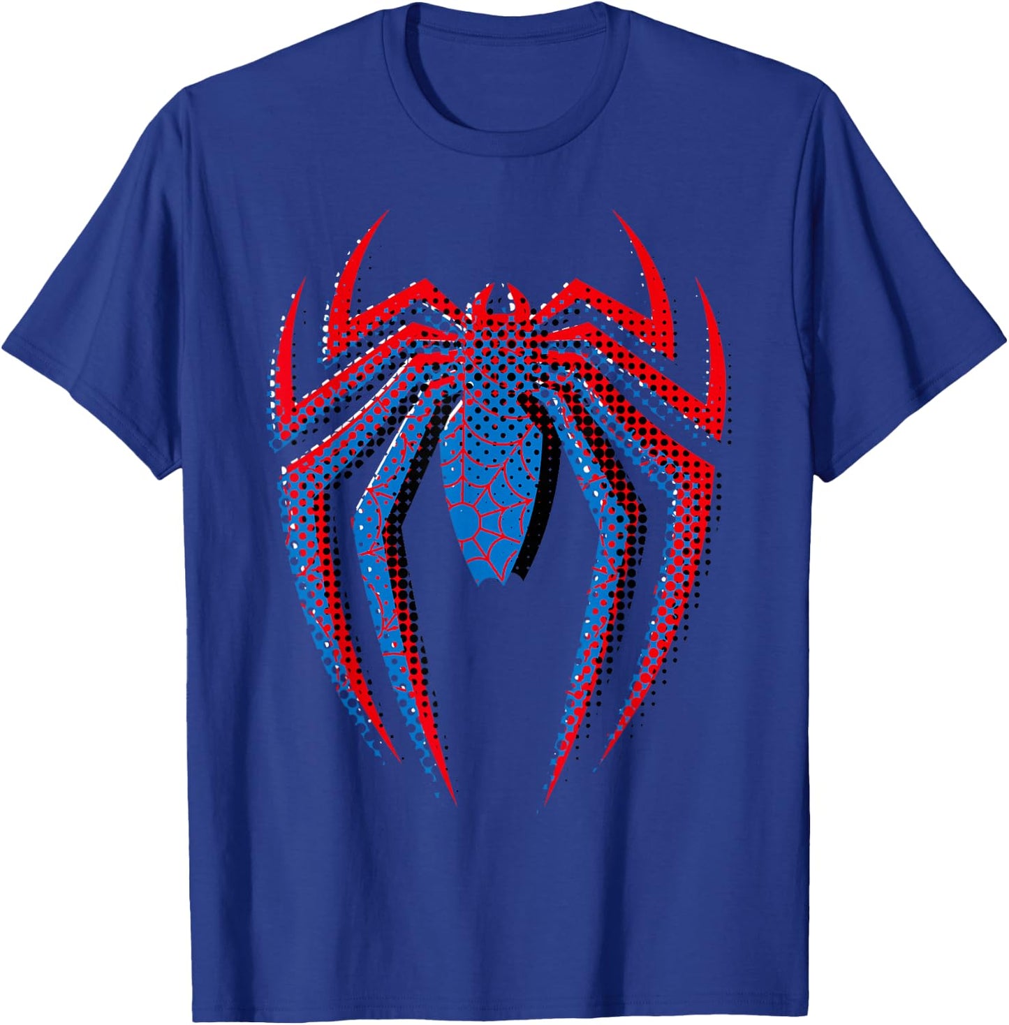 Marvel Spider-Man Dot Build-Up Logo T-Shirt - T-Shirt | Royal