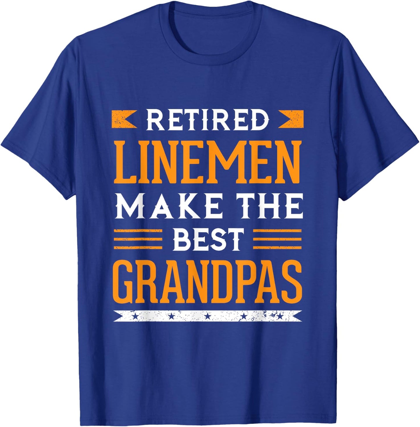 Retired Lineman Grandpa Gift Power Pole Electrician Linemen T-Shirt - T-Shirt | Royal