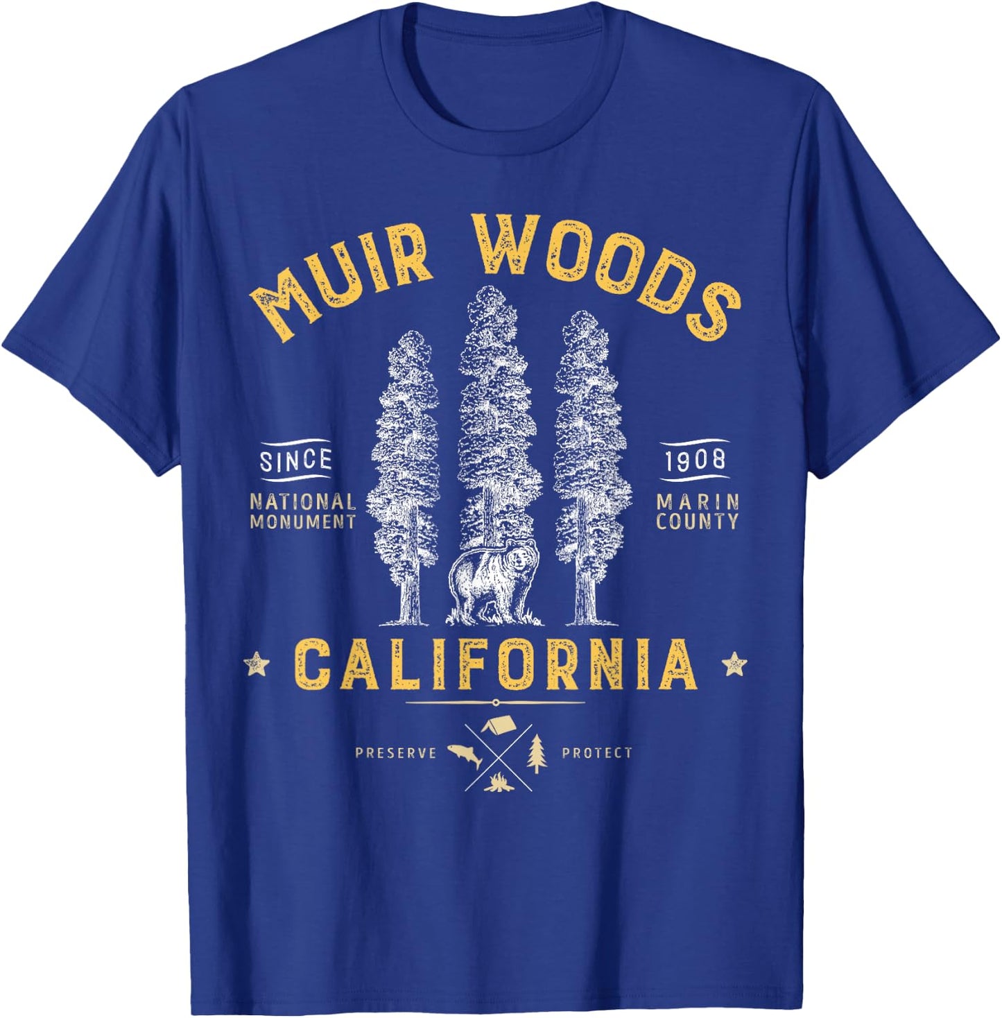 Muir Woods National Monument T Shirt California Redwood Park T-Shirt - T-Shirt | Royal