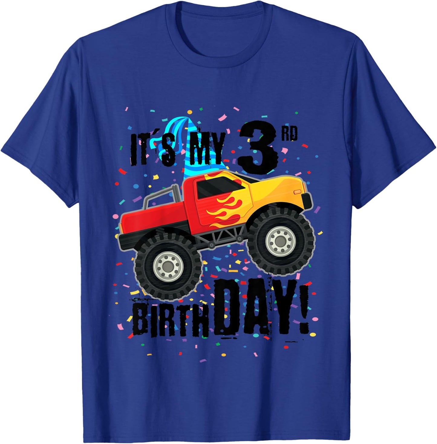 It's My 3rd Birthday! 3 year old monster truck shirt T-Shirt - T-Shirt | Royal