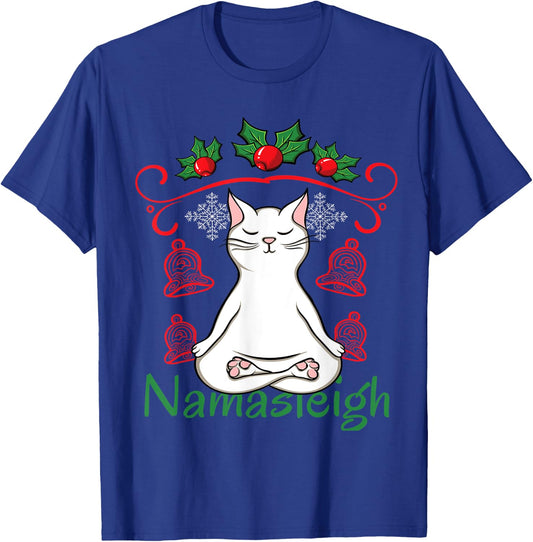 Namasleigh Santa Claus Namaste Yoga Ugly Christmas T-Shirt - T-Shirt | Royal