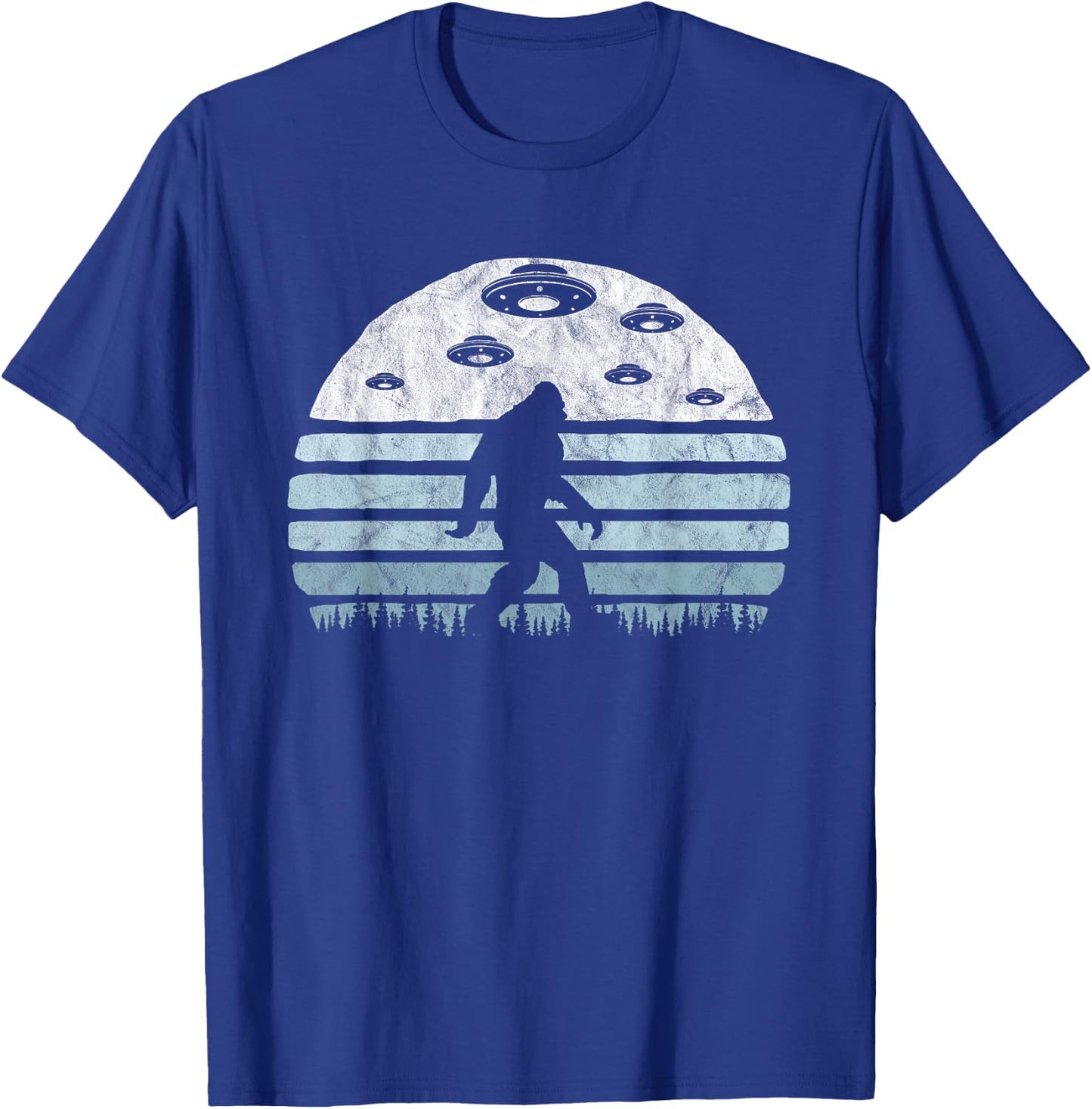 Bigfoot UFO Abduction Vintage Believe Retro Alien Graphic T-Shirt - T-Shirt | Royal
