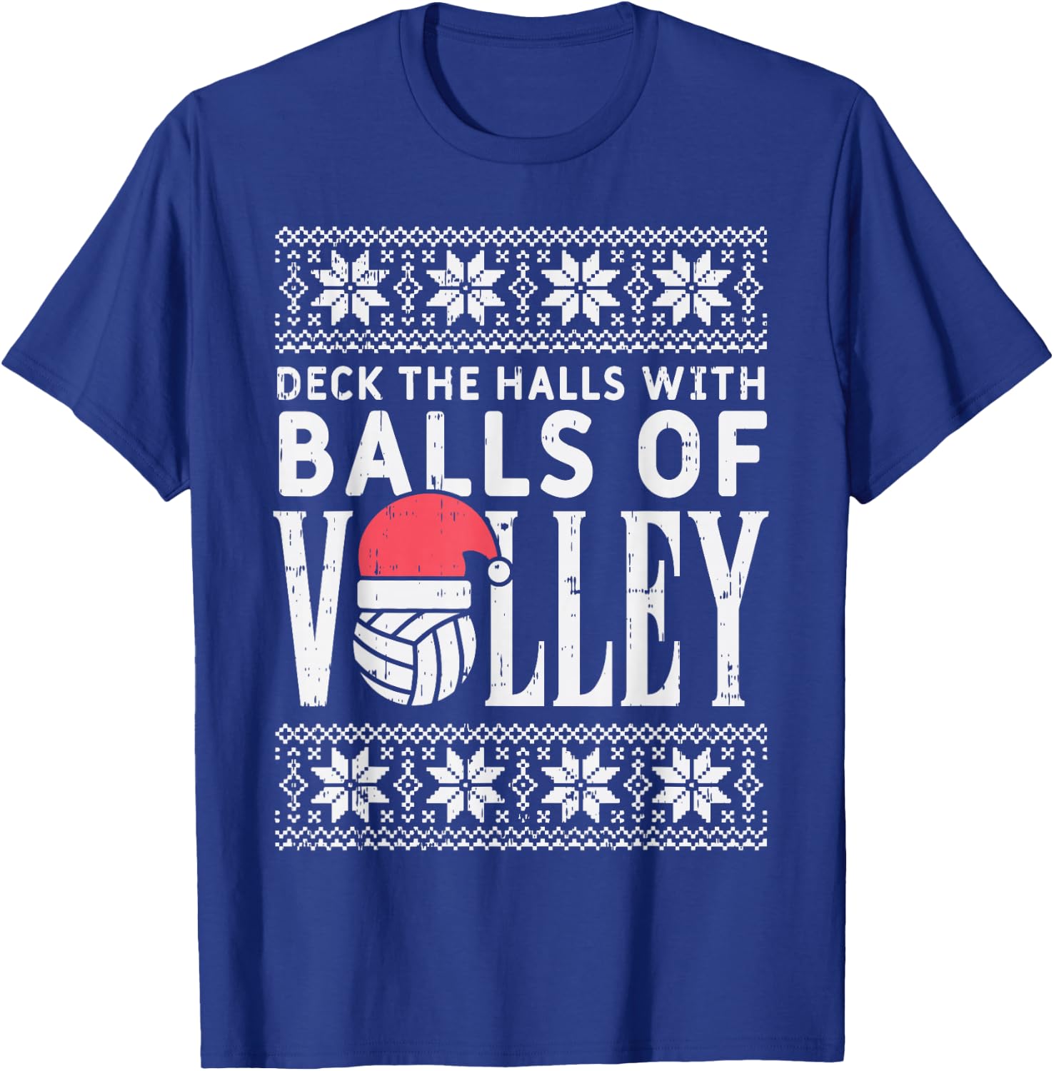 Balls Of Volley Xmas Volleyball Ugly Christmas Sweater Gift T-Shirt - T-Shirt | Royal