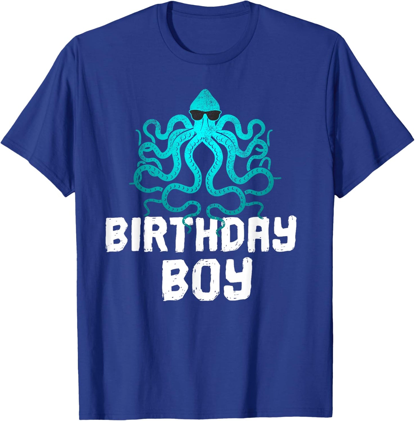 Funny Birthday Boy Octopus Lover Sunglasses Party Gift T-Shirt - T-Shirt | Royal