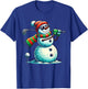 Funny Snoman Playing Golf ball Christmas Golf lovers players T-Shirt - T-Shirt | Royal