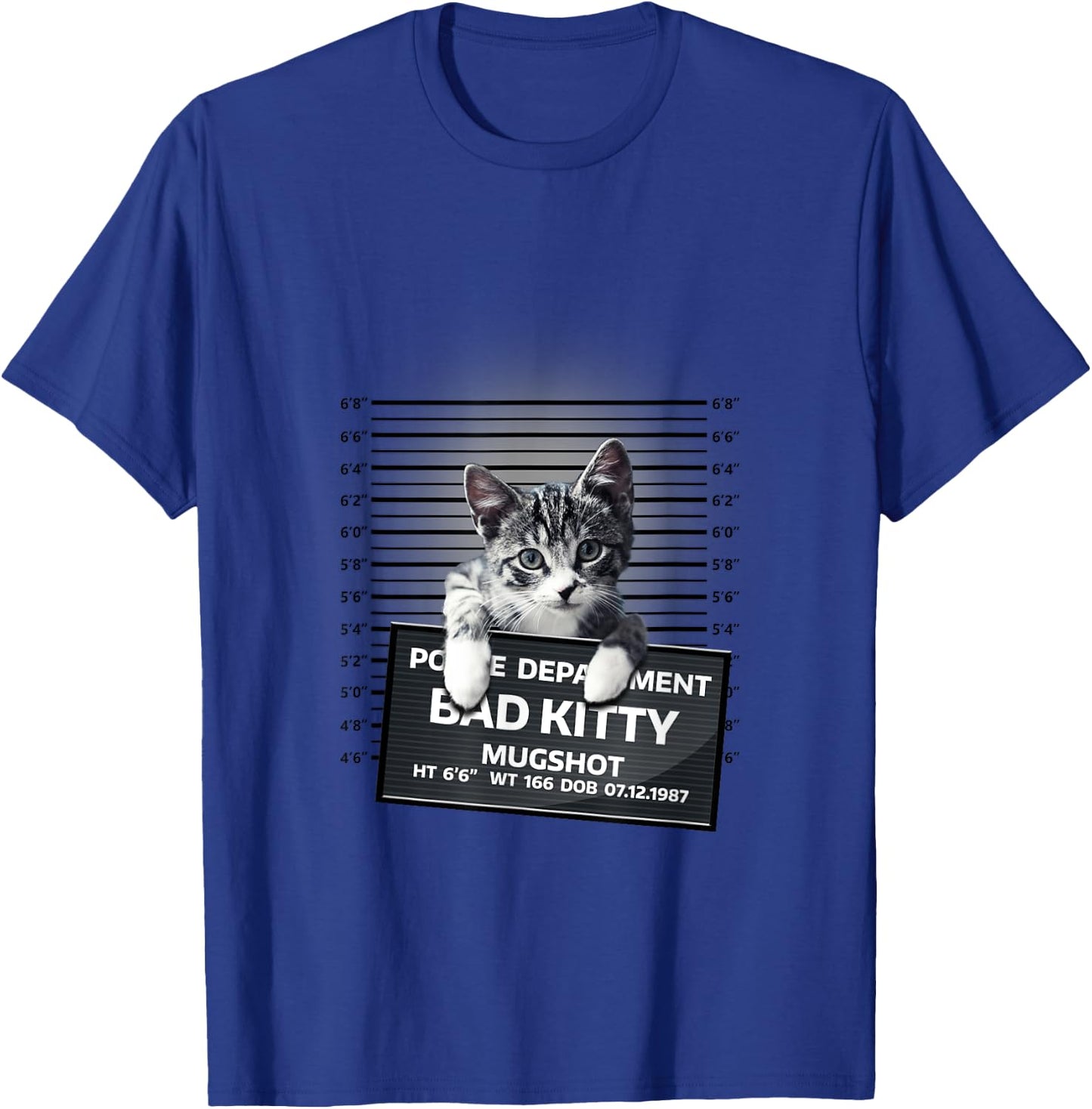 Funny Bad Kitty Cat Mugshot Cute Cat Lover Gift T-Shirt - T-Shirt | Royal