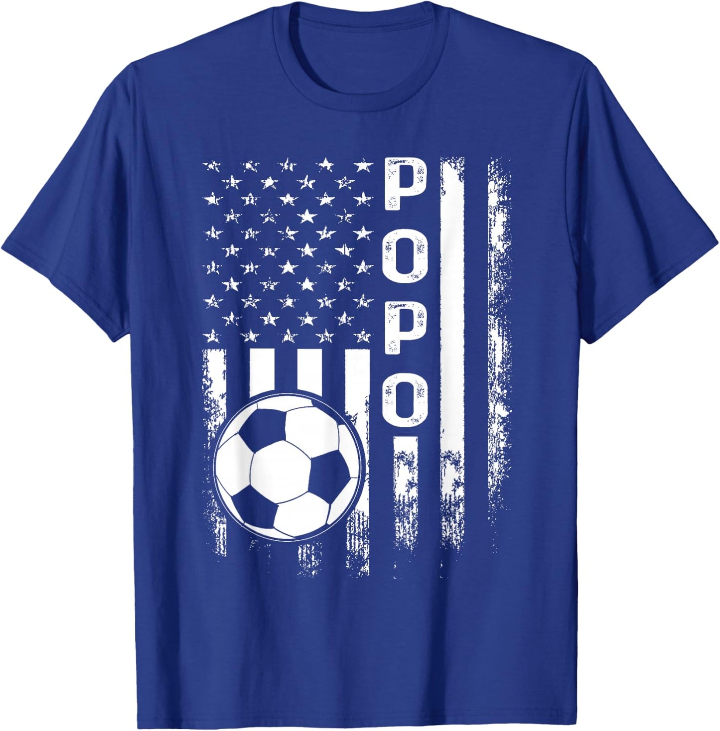 Soccer Popo America Flag Vintage Christmas Xmas T-Shirt - T-Shirt | Royal