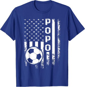 Soccer Popo America Flag Vintage Christmas Xmas T-Shirt - T-Shirt | Royal
