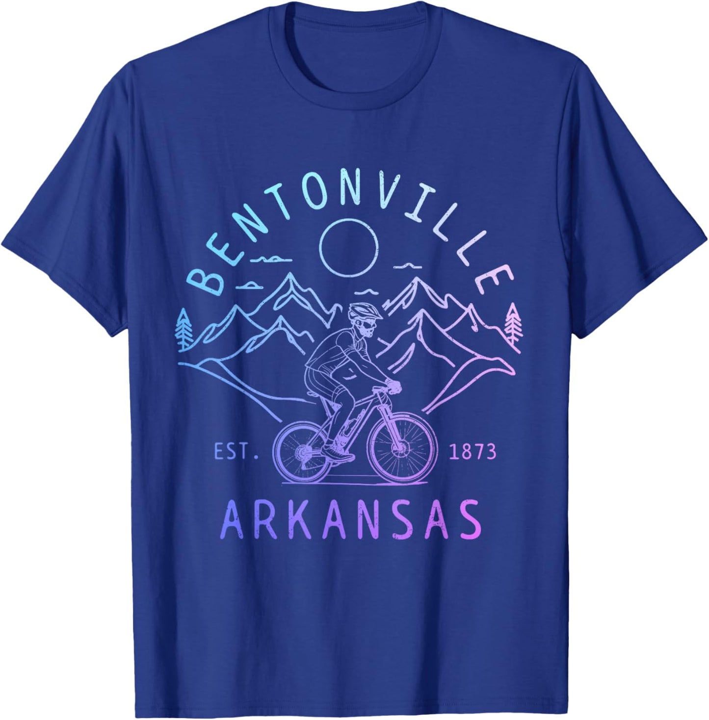 Bentonville Arkansas Mountain Bike MTB Cycling Vintage T-Shirt - T-Shirt | Royal