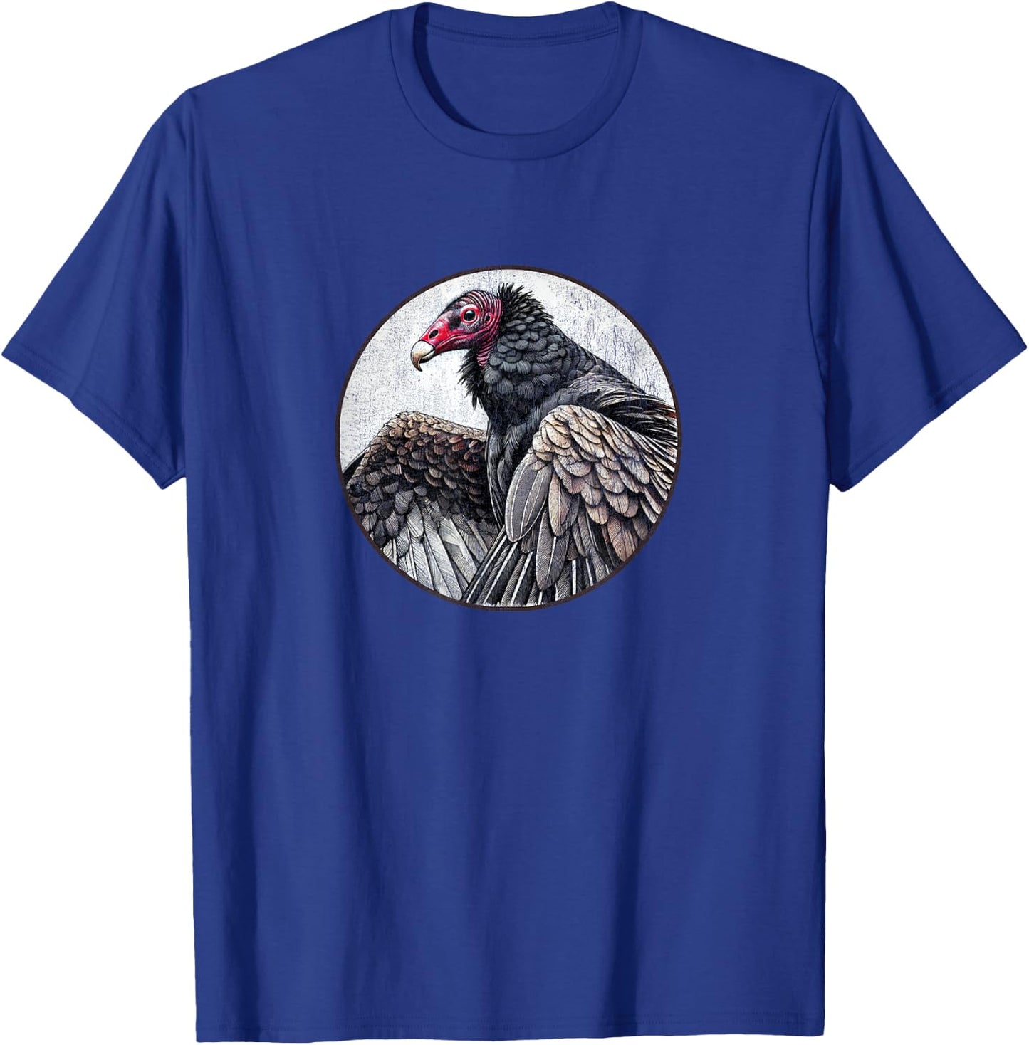 Retro Turkey Vulture Distressed Design by Bird Fan T-Shirt - T-Shirt | Royal