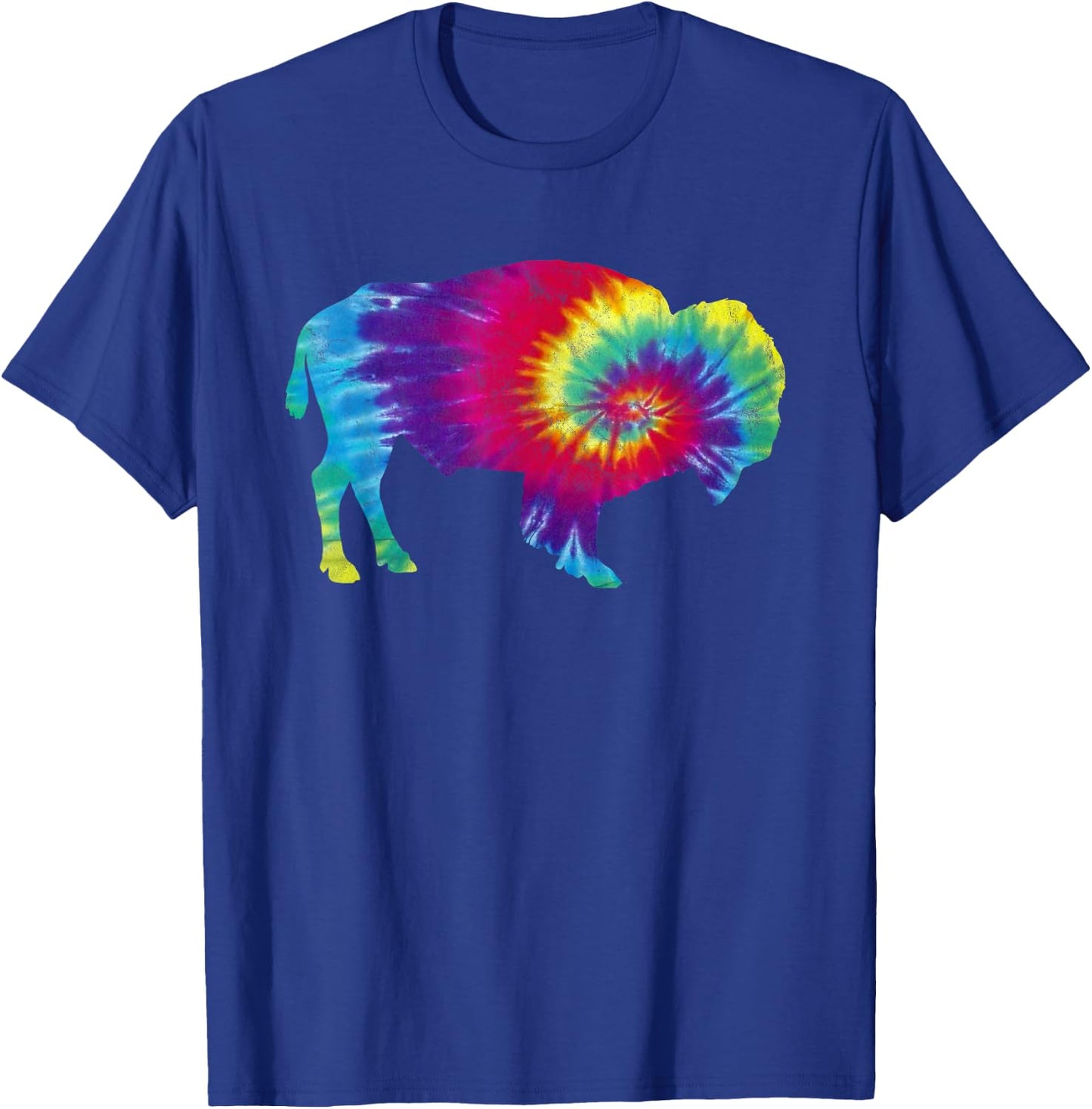 Vintage Tie Dye Bison American Buffalo Retro T-Shirt - T-Shirt | Royal