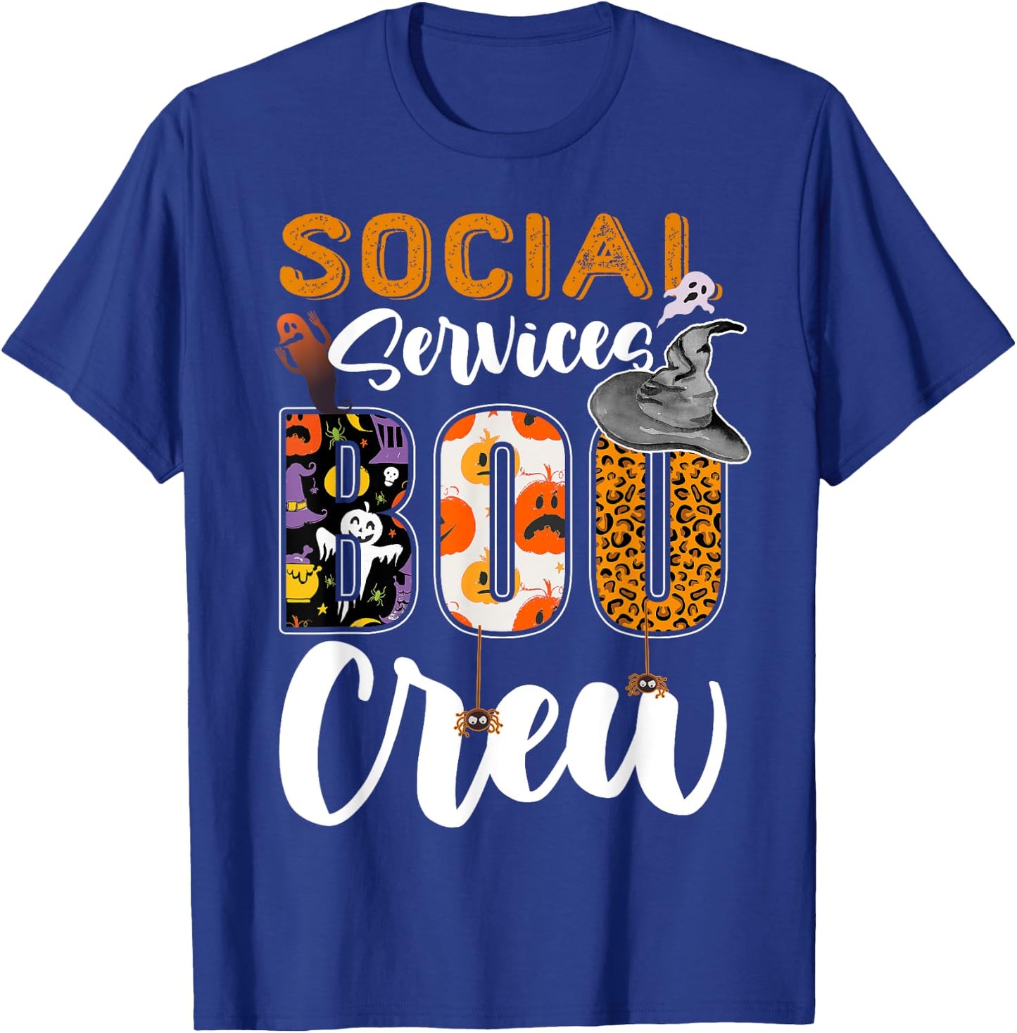 Social Services Boo Crew Halloween Matching Social Worker T-Shirt - T-Shirt | Royal