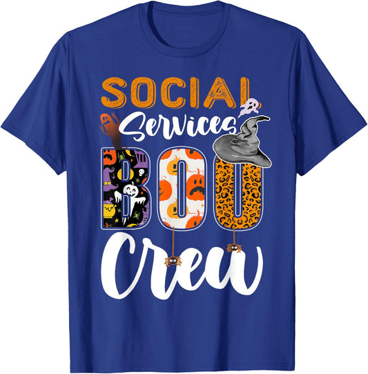 Social Services Boo Crew Halloween Matching Social Worker T-Shirt - T-Shirt | Royal