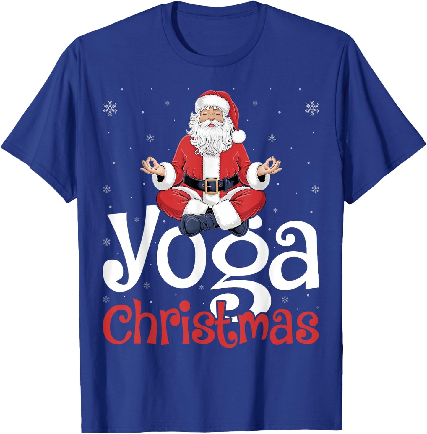 Yoga Christmas Santa Meditation Xmas Winter Holiday T-Shirt - T-Shirt | Royal