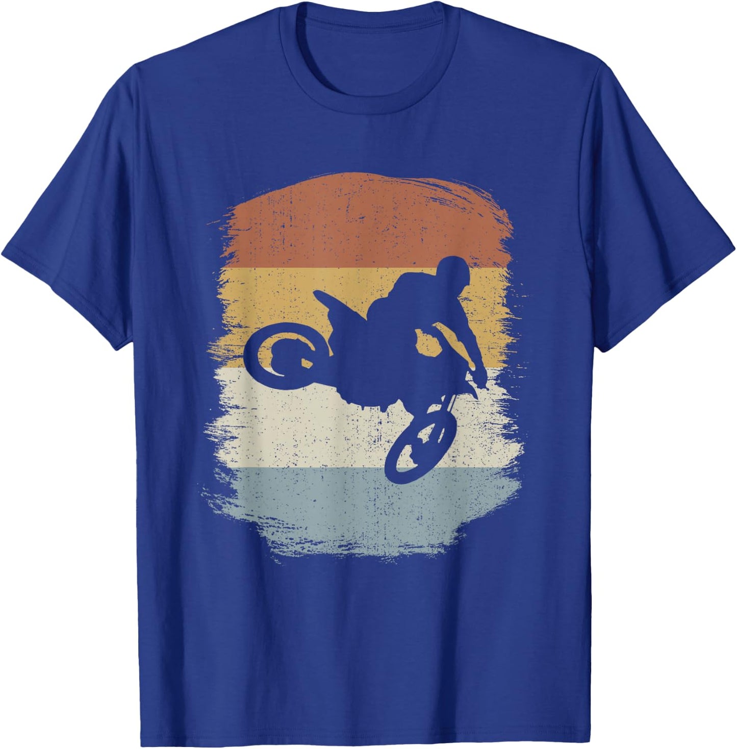 Retro Motocross Biker Dirt Bike - Vintage Supercross T-Shirt - T-Shirt | Royal