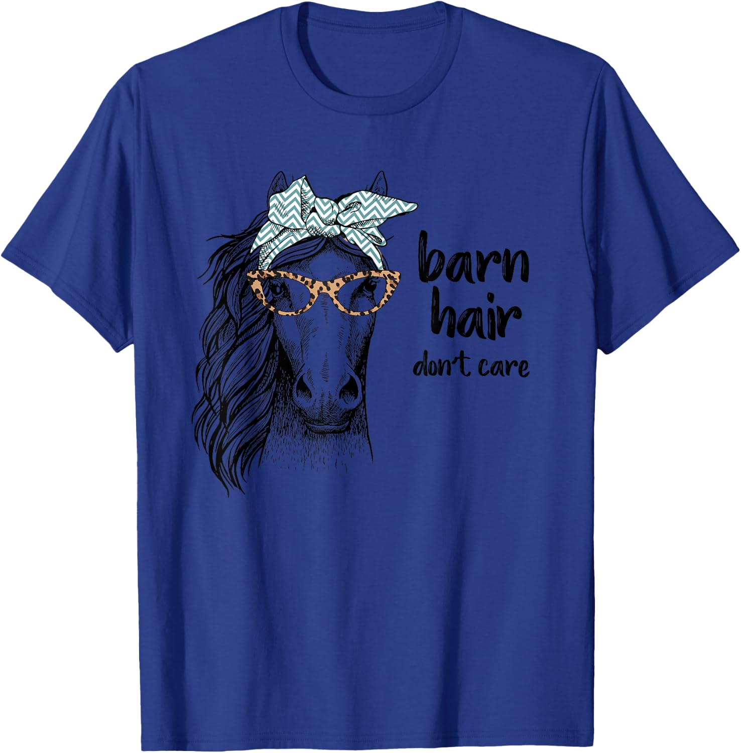 Cute Horse Love Girl Shirt Barn Hair Don't Care Cowgirl Gift T-Shirt - T-Shirt | Royal