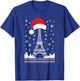 Eiffel Tower Santa Hat - Funny Vintage Paris Ugly Christmas T-Shirt - T-Shirt | Royal