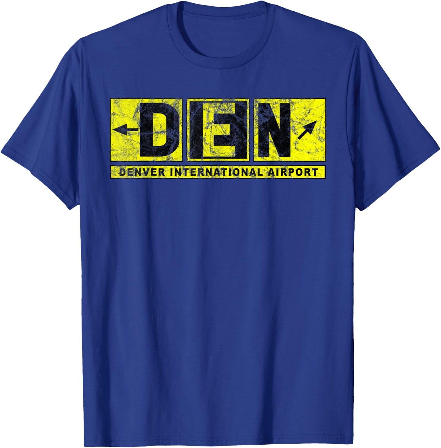 DEN Denver International Airport Taxiway Sign Pilot Vintage T-Shirt - T-Shirt | Royal