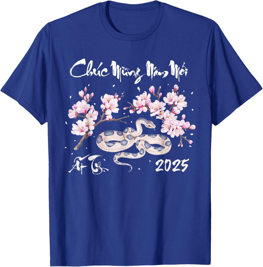 Vietnamese New Year 2025 Year Of Snake Chuc Mung Nam Moi T-Shirt - T-Shirt | Royal