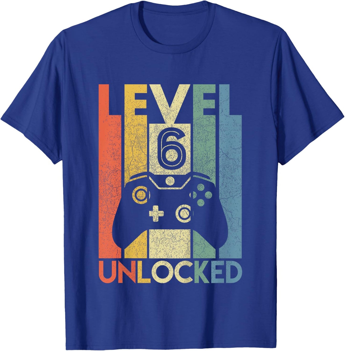 Level 6 Unlocked Shirt Funny Video Gamer 6th Birthday Gift T-Shirt - T-Shirt | Royal