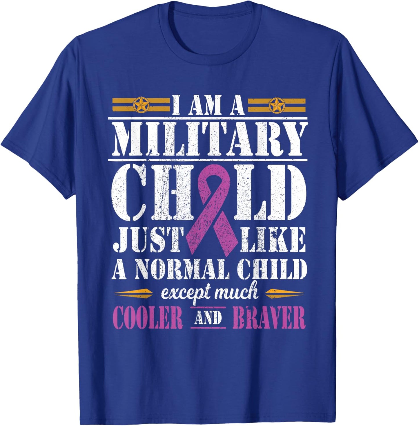 Military Child Month Purple Up Proud Patriotic Military Brat T-Shirt - T-Shirt | Royal